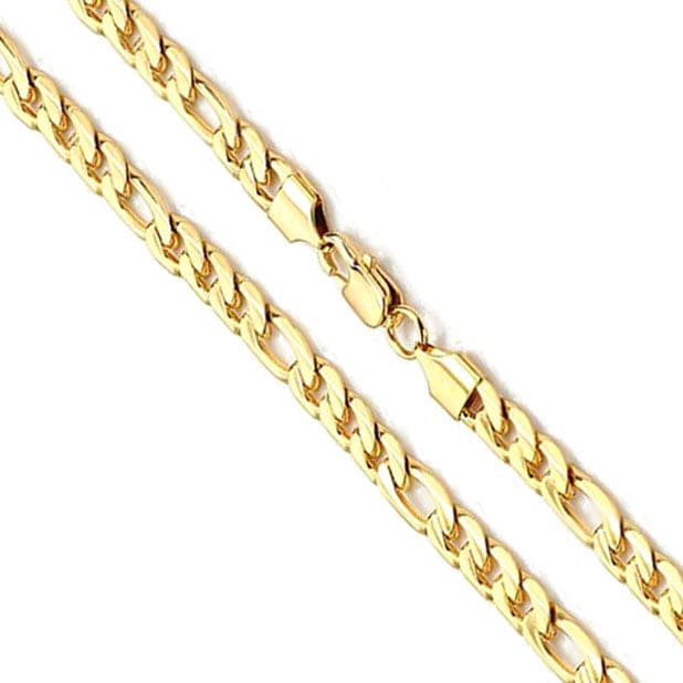 14K Yellow Gold Figaro Chain 7mm – Kingofjewelry.com