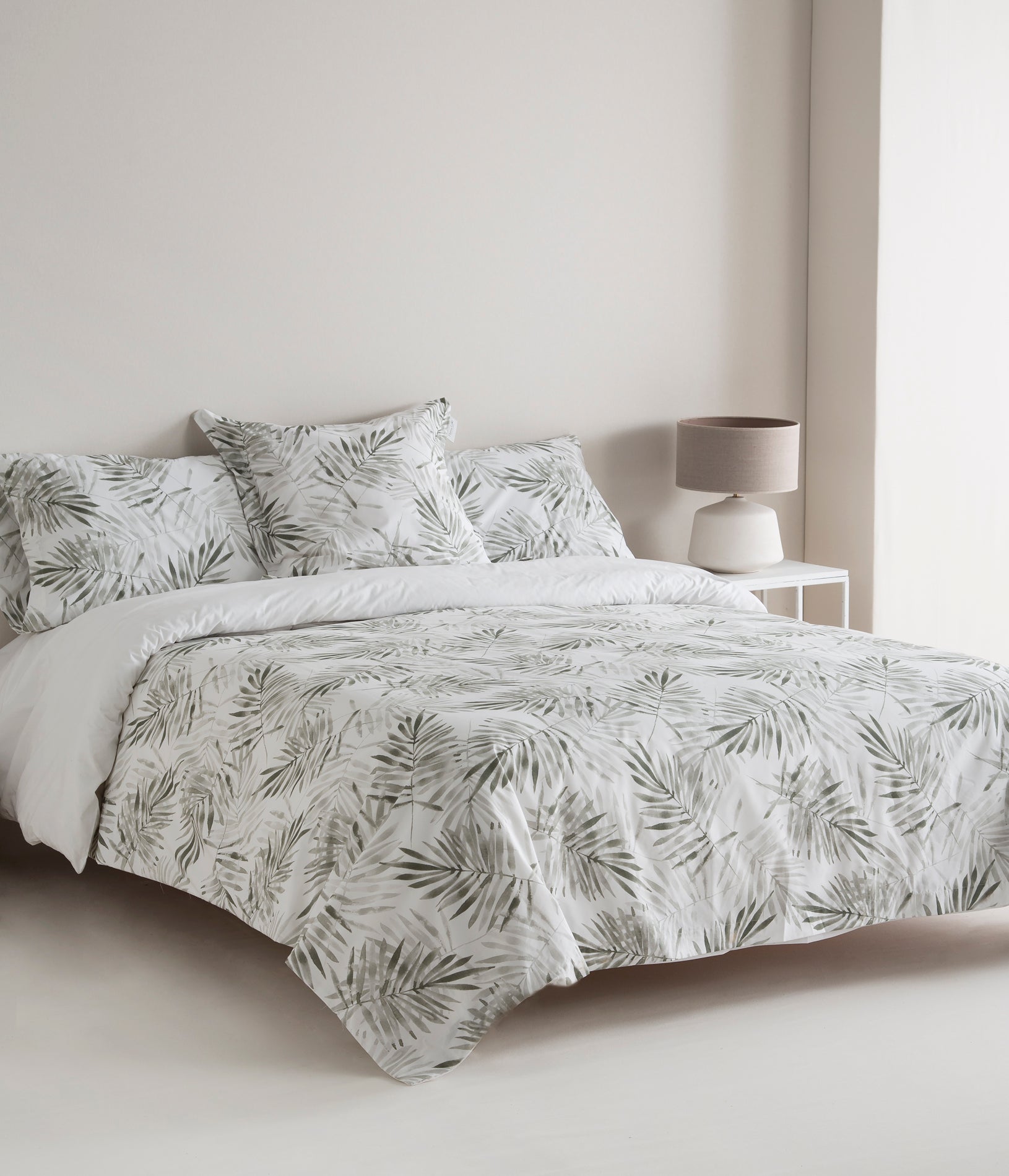 Nórdica Reversible Percal 200h Cama 135 - Hojas Palmera – groau.com