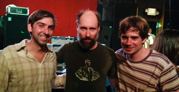 Lee and Zach pose with Doug Martsch after the show in Jacksonville at Jack Rabbits.