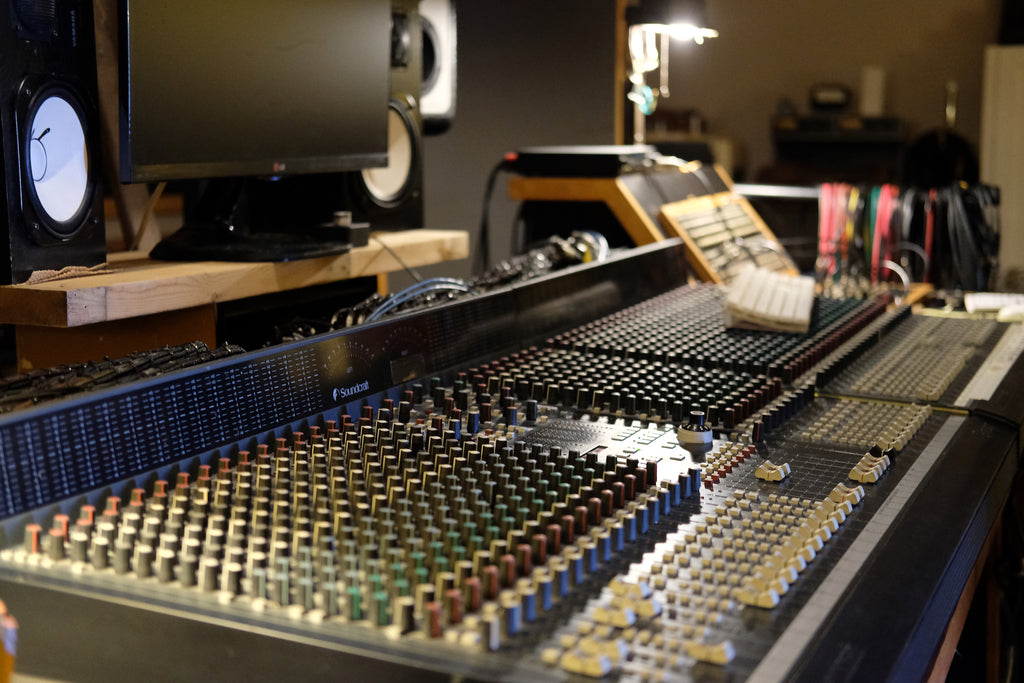 Roger Moutenot's mixing board at Haptown Studio