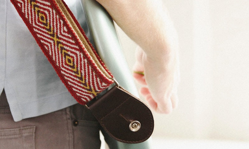 These Peruvian guitar straps are made with top grain leather.