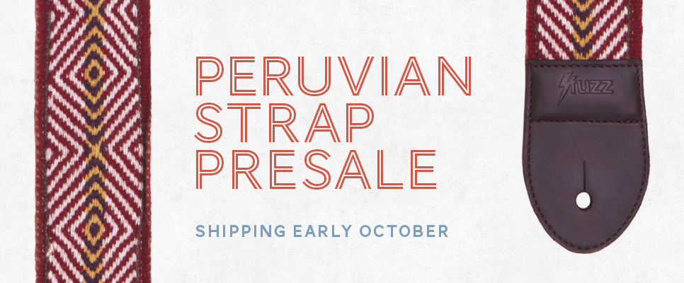 Banner for our first Peruvian guitar strap pre-sale.