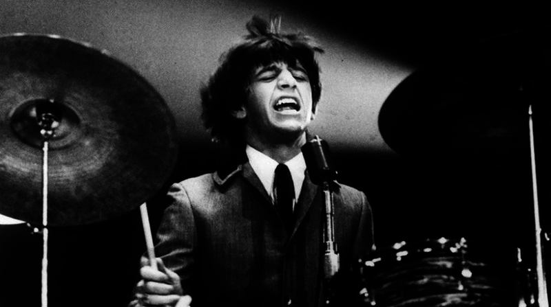 Ringo beats the crap out of his drums at the Washington Coliseum, February 11, 1964