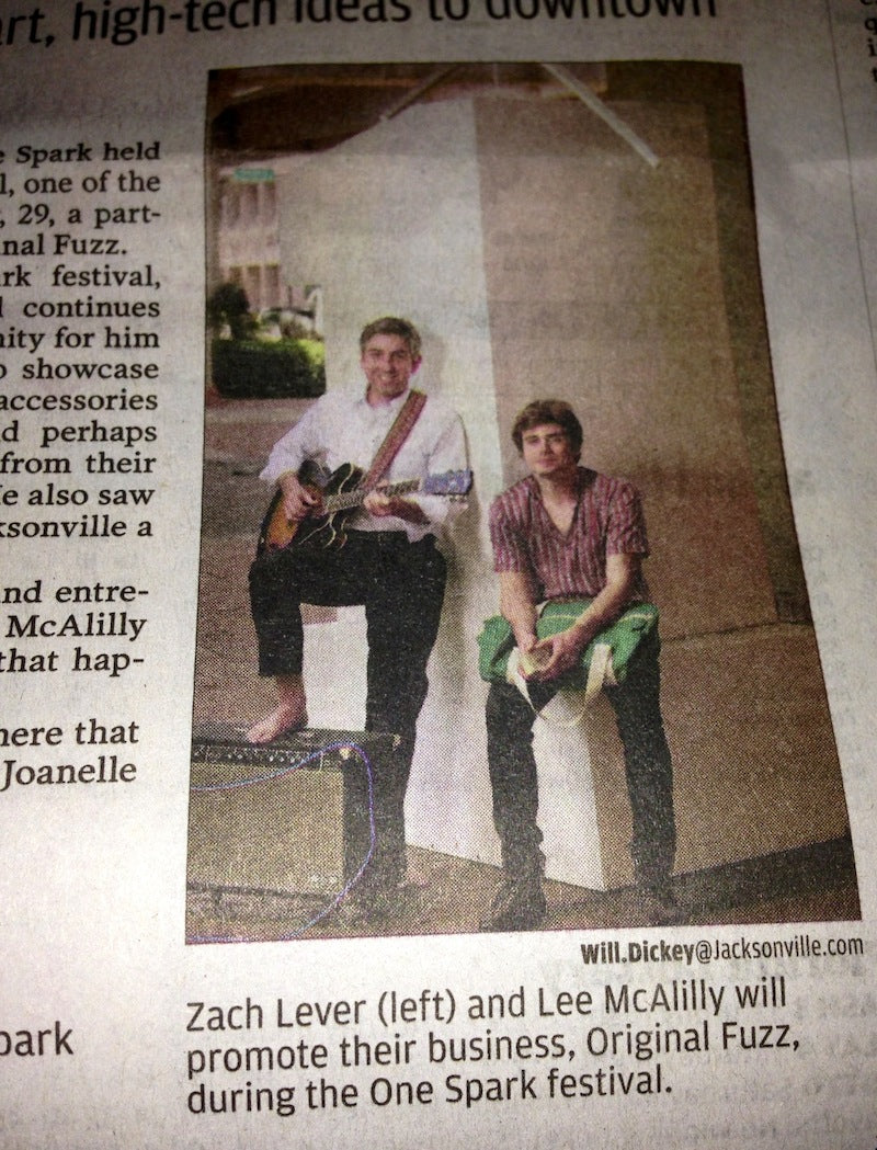Photo of Zach Lever and Lee McAlilly on the front page of the Florida Times-Union
