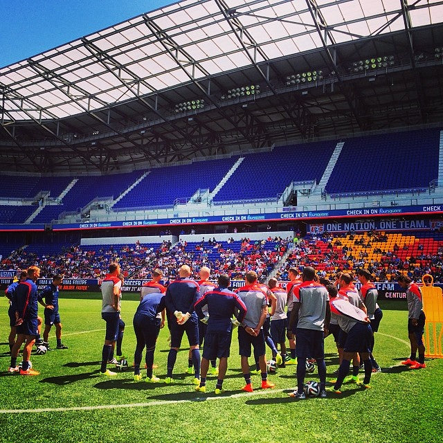 US World Cup team at an open training session