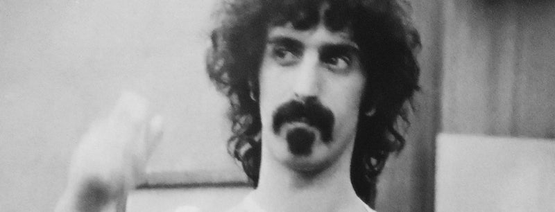 Close up of Frank Zappa's face during a recording session