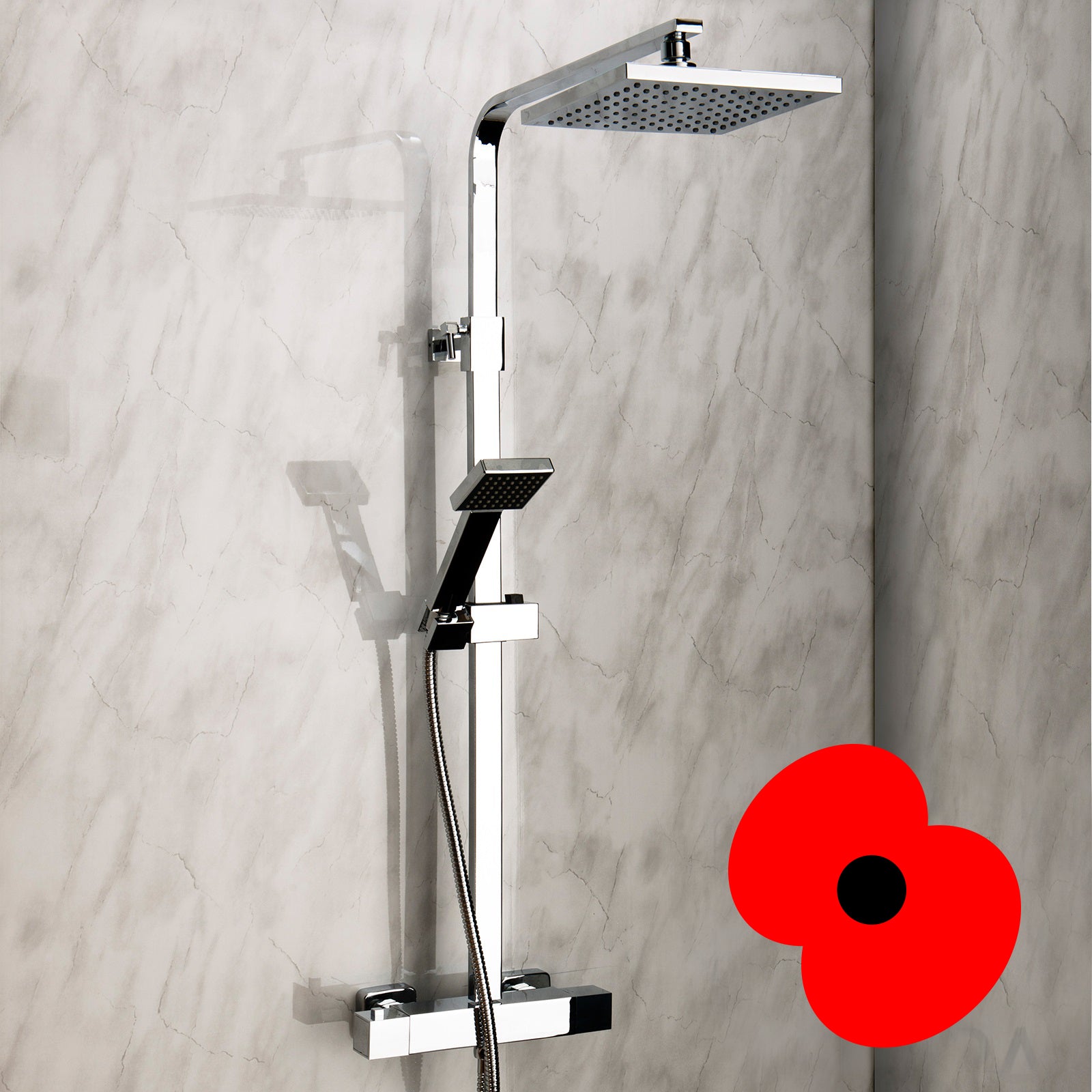 Shower in style with the Elite Square Head Shower!