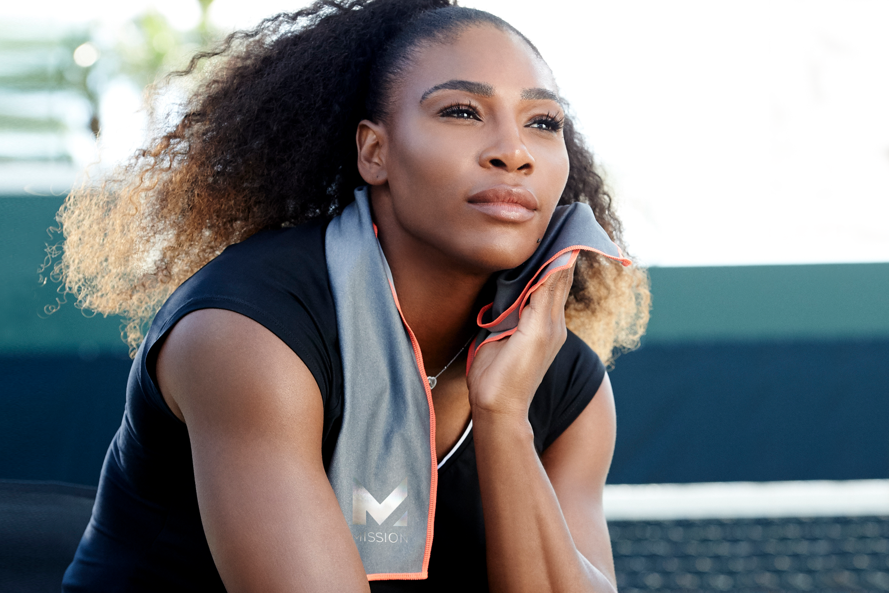 serena williams cold towel