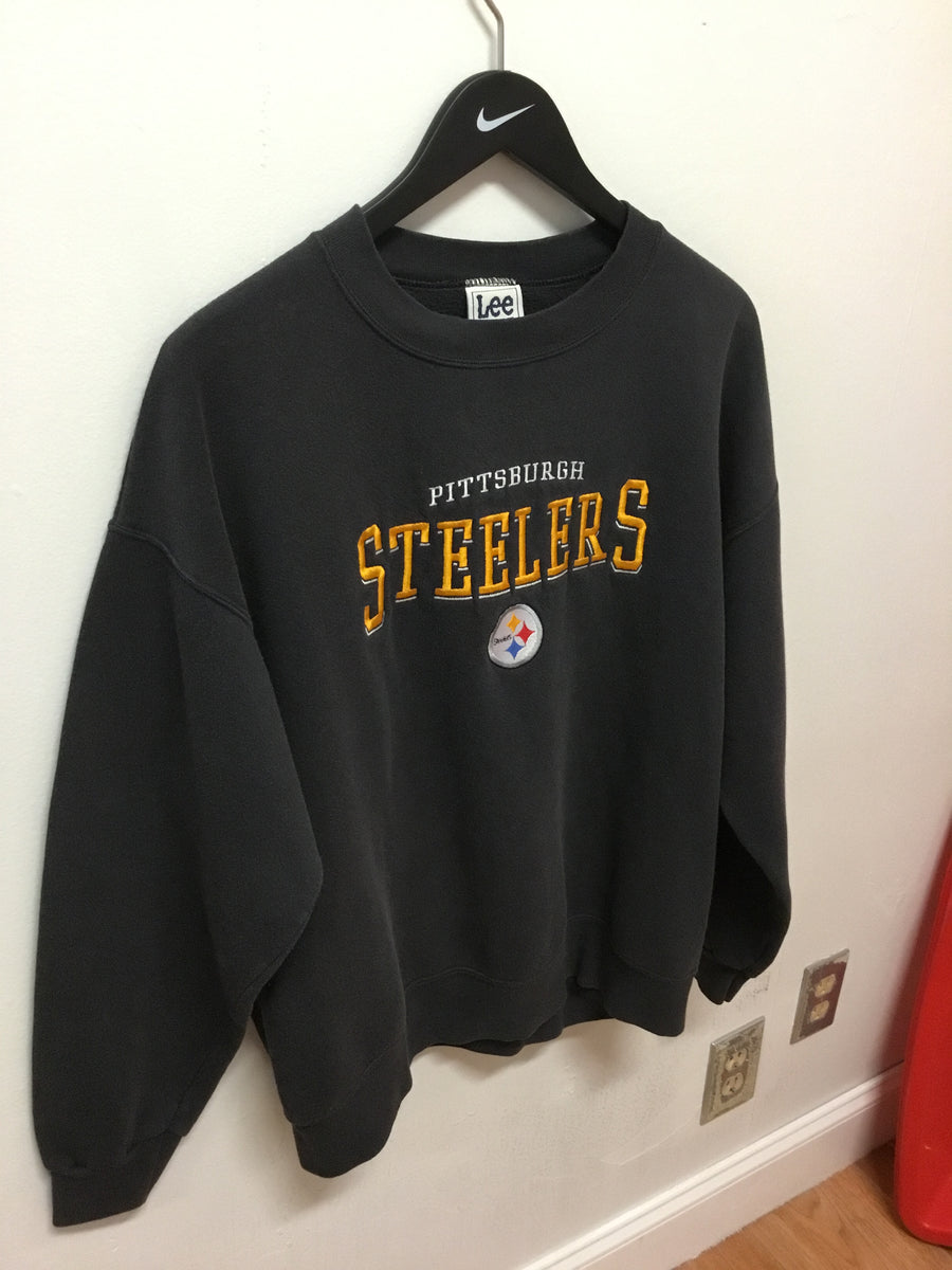 VINTAGE STEELERS EMBROIDERY SPELLOUT SWEATSHIRT MEDIUM