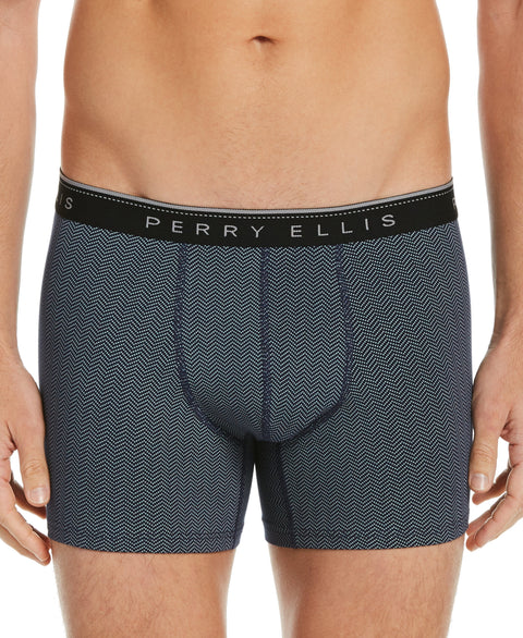 4 Pack Assorted Solid Stretch Boxer Brief Silver Perry Ellis