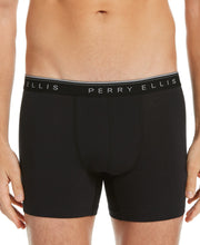 4 Pack Assorted Solid Stretch Boxer Brief Silver Perry Ellis