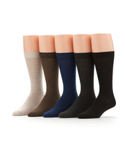 5 Pack Ribbed Crew Socks (New Med Asst) 