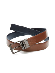 Reversible Leather Belt Navy Perry Ellis