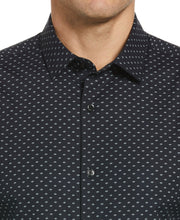 Slim Fit Poplin Fleur Print Shirt (Ink) 