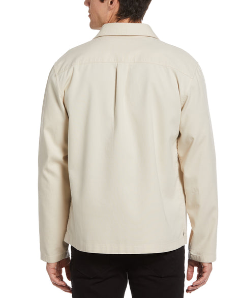 Textured Cotton Jacket (Stone Khaki) 
