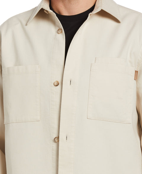 Textured Cotton Jacket (Stone Khaki) 