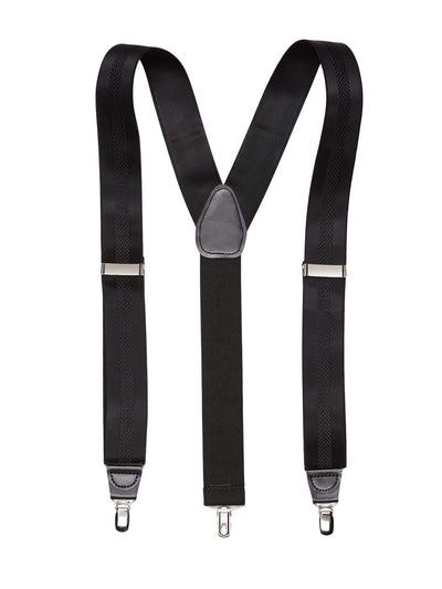 Herringbone Suspenders Black Perry Ellis