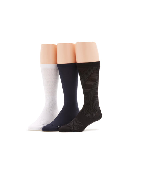 3 Pack Performance Microfiber Tech Stitch Crew Socks