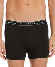 4 Pack Assorted Solid Stretch Boxer Brief Navy Perry Ellis