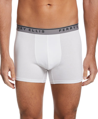 Solid Cotton Stretch Boxer (White) 