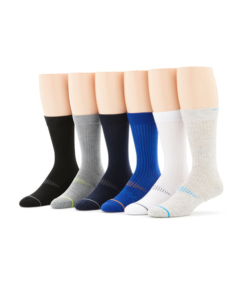 6 Pack Performance Crew Socks