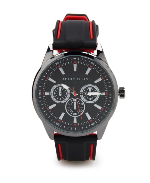 Black and Red Silicone Strap Watch (Assorted) 
