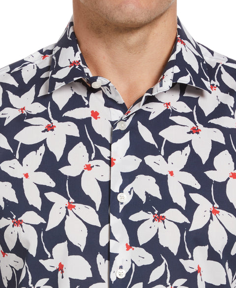 Scratchy Floral Print Shirt (Sargasso Sea) 