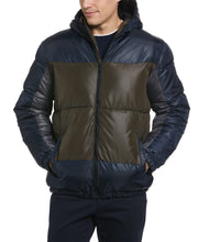 Colorblock Puffer Jacket (Navy) 