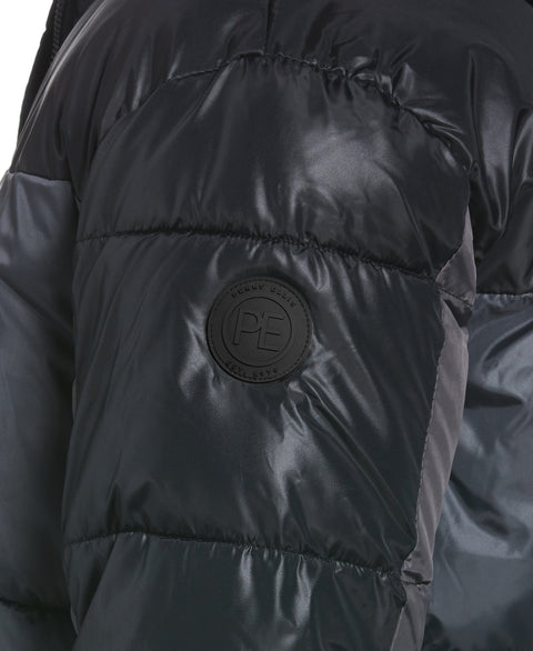 Colorblock Puffer Jacket (Black) 