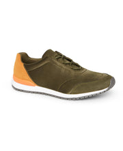 Contrast Metallic Sneaker Green/Tan Perry Ellis