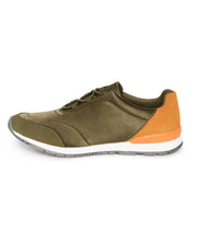 Contrast Metallic Sneaker Green/Tan Perry Ellis