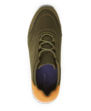 Contrast Metallic Sneaker Green/Tan Perry Ellis