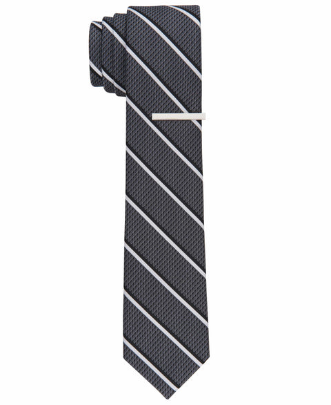 Dovas Stripe Slim Tie (Black) 