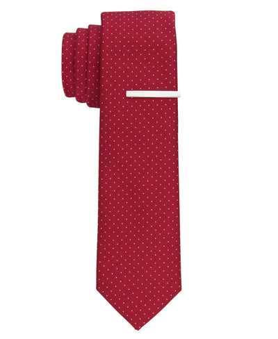 Eldred Dot Print Silk Tie (Red) 