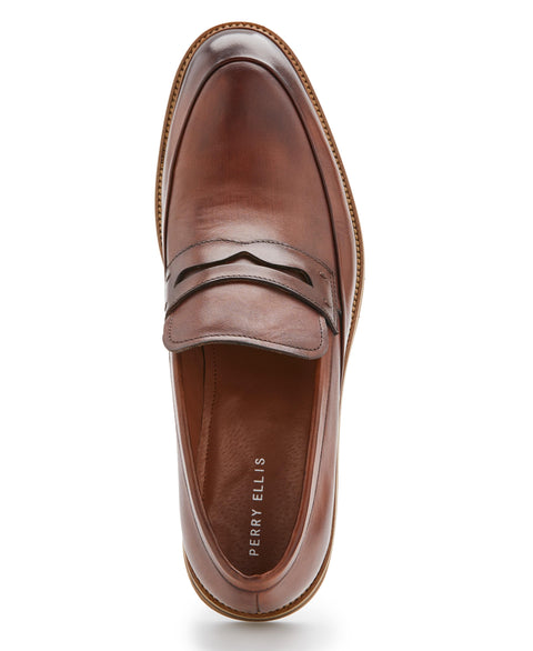 Leather Penny Shoes (Brown) 