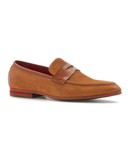 Suede Leather Penny Loafers (Brown) 