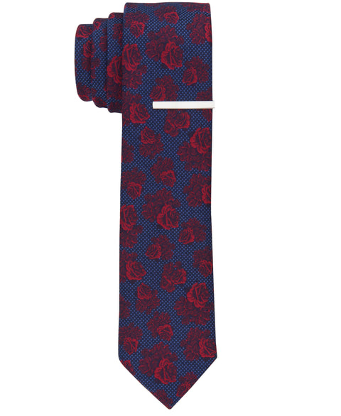 Goldes Floral Tie (Burgundy) 