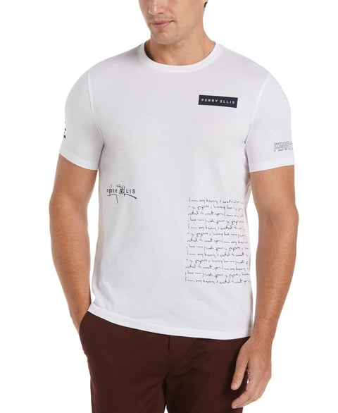 Handwritten Print Tee (Bright White) 