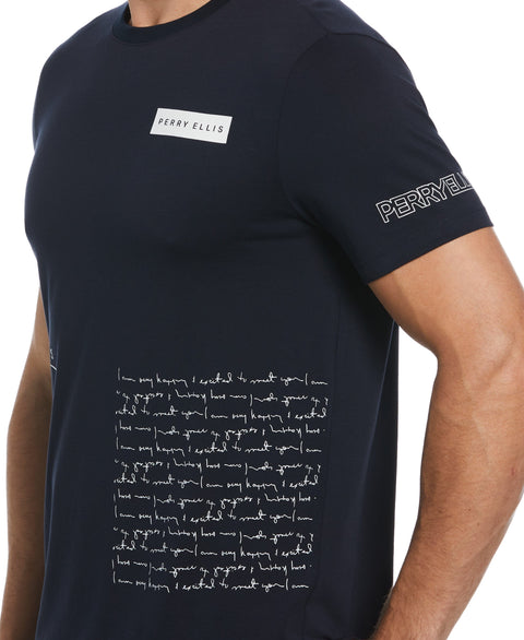 Handwritten Print Tee (Dark Sapphire) 