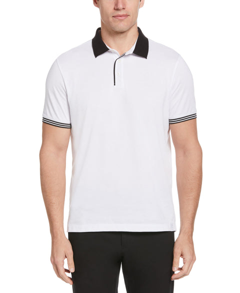 Solid 3 Button Polo (Bright White) 