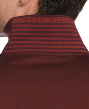 Stripe Quarter Zip Polo (Fudge) 