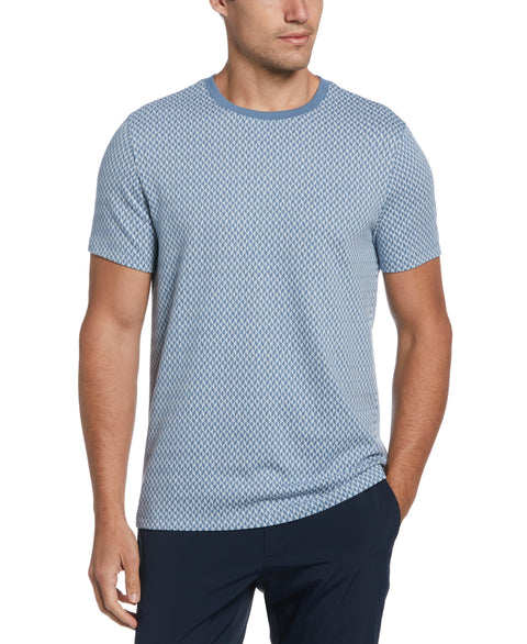 Jacquard Crew Neck Tee (Copen Blue) 