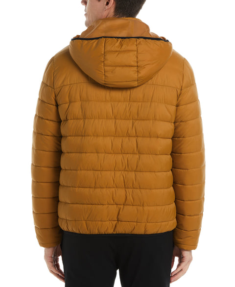 Lightweight Hooded Puffer Jacket (Bistre) 