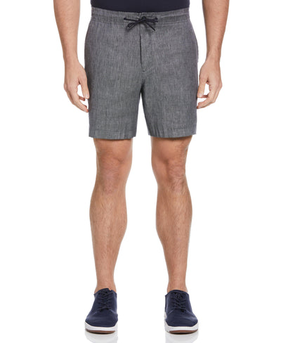 Linen Blend Drawstring Short (Dark Sapphire) 