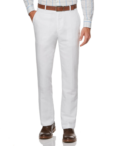 Linen Cotton Twill Suit Pant Bright White Perry Ellis