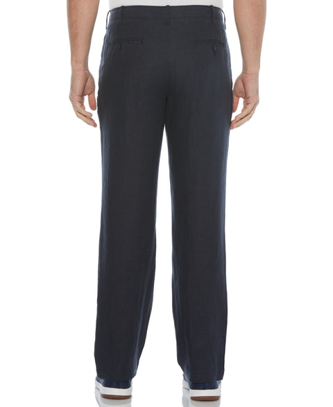 Linen Drawstring Pant Navy Perry Ellis