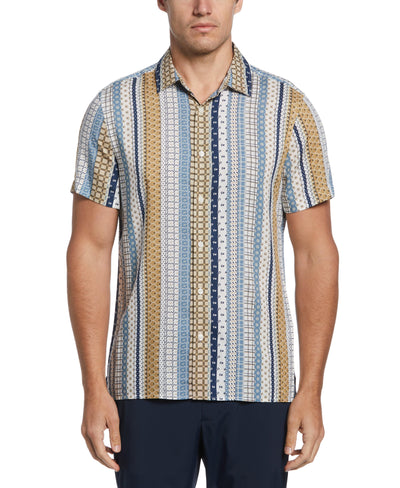 Multi-Print Stripe Shirt (Antique Bronze) 