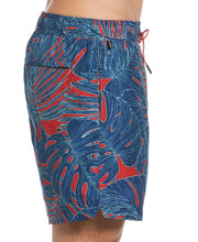 Palm Print Swim Short Barbados Cherry Perry Ellis