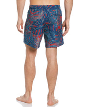 Palm Print Swim Short Barbados Cherry Perry Ellis