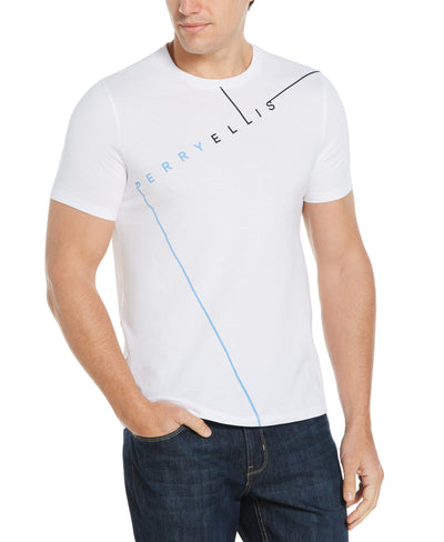 Perry Ellis Logo Crew Neck Tee Bright White Perry Ellis